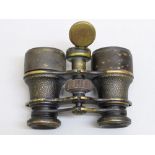 PAIR OF WORLD WAR I "THE LYNX" BINOCULARS BY LAWRENCE & MAYO, WITH COMPASS AND GLARE REDUCING