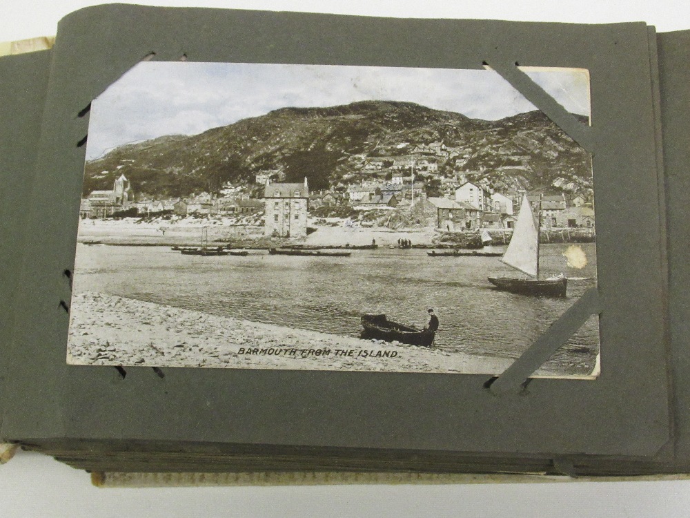 1920'S POSTCARD ALBUM CONTAINING TWO WORLD WAR I SILK CARDS, TRANSPORT, HUMOROUS, TOPOGRAPHICAL - Image 2 of 11