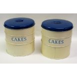 PAIR OF TALA THREE TIER TINS INSCRIBED "CAKES" (24cm x 23.5cm) [2]