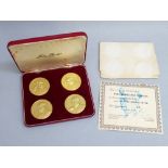 SET OF THE CHURCHILL MEDALS STRUCK IN 24ct GOLD ON STERLING SILVER, LIMITED EDITION SET No. 42, BY