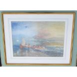 AFTER J M W TURNER, "FOLKESTONE FROM THE SEA" c.1822, 391/500, COLLOTYPE (47.5cm x 68.5cm)