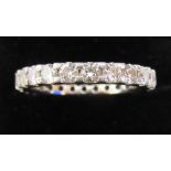 PLATINUM & FULL DIAMOND ETERNITY RING (DIAMONDS 2.00 CARATS), SIZE Q (4.8g GROSS)