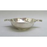 INDIAN SILVER QUAICH, WITH INSCRIPTION, BY COOKE & KELVEY, HEIGHT 3.9cm, WIDTH 16.6cm (167g)