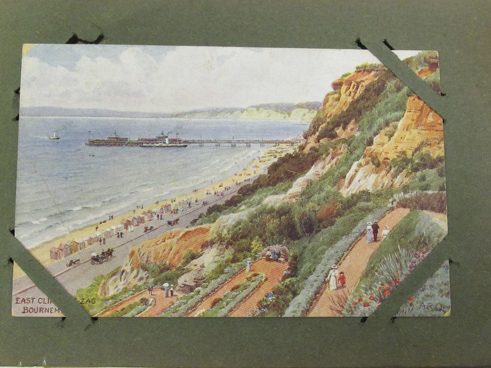 1920'S POSTCARD ALBUM CONTAINING TWO WORLD WAR I SILK CARDS, TRANSPORT, HUMOROUS, TOPOGRAPHICAL - Image 4 of 11