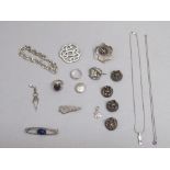 SILVER NECKLACES, PENDANTS AND OTHER ITEMS OF JEWELLERY ETC. (A LOT)