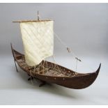 A BILLING BOATS HAND BUILT MODEL OF THE VIKING SHIP - 'ROAR EGE' OF ROSKILDE, DENMARK, OF WOODEN