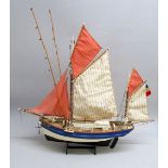 MODEL OF FRENCH TWO MASTED TUNA FISHING BOAT, CC 829 MARIE-JEANNE, HULL 38cm WITH ACCOMPANYING
