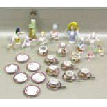 CHILDREN'S VICTORIAN PORCELAIN TEASET COMPRISING TEAPOT, MILK JUG, SUGAR BOWL, SIX CUPS, SIX