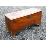 17tH CENTURY STYLE ELM PLANK CHEST (55.5cm x 108cm x 39cm)