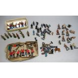 SET OF EIGHT BRITAINS PAINTED LEAD BANDSMEN, OTHER BANDSMEN, MILITARY, FARM AND OTHER FIGURES