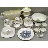 WEDGWOOD EARTHENWARE WINCHESTER PATTERN PART TEASET OF 21 PIECES, FREEDOM FROM HUNGER PLATE, SIX