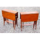 PAIR OF EDWARDIAN MAHOGANY SUTHERLAND TABLES (65.5cm x 60cm x 19cm) [2]