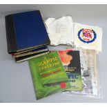 DETAILED AND COMPREHENSIVE SPORTING ARCHIVE OF MEMORABILA, SCRAPBOOKS, BLAZER AND KIT BADGES, A