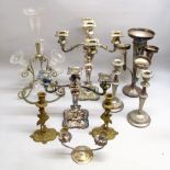 SILVER PLATED CLEAR CUT GLASS EPERGNE WITH SEVEN TRUMPETS, SILVER PLATED FOUR TRUMPET EPERGNE,