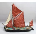 HAND BUILT MODEL OF THE THAMES-MEDWAY SAILING BARGE 'KATHLEEN' OF ROCHESTER, OF WOODEN CONSTRUCTION,