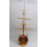 H.M.S VICTORY 1805, SCALE 1:98 CROSS SECTION BY COREL S.R.L. MODELLISMO, ITALY, OF WOODEN