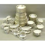 ROYAL DOULTON BONE CHINA LARCHMONT PATTERN DINNER AND TEASET FOR 10 PLACE SETTINGS OF 98 PIECES [