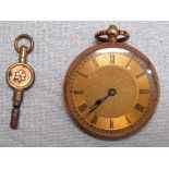 VICTORIAN 9K GOLD LADY'S POCKET WATCH, THE CIRCULAR GILT DIAL WITH ENGINE TURNED CENTRAL FIELD