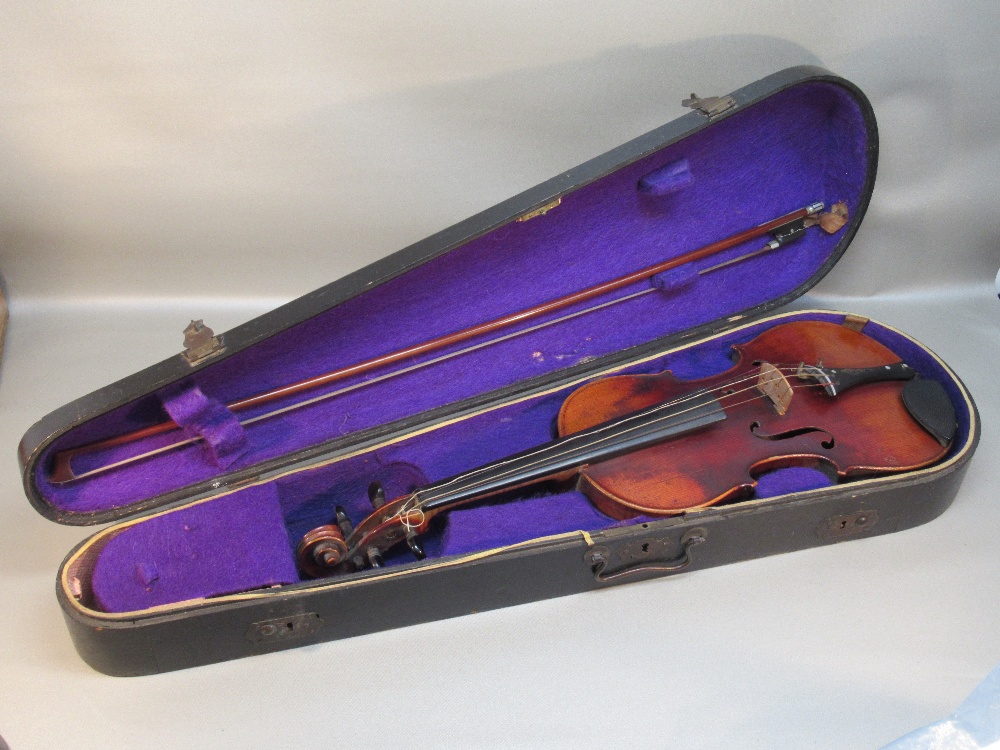 VIOLIN LABELLED NICOLA AMATI, FECIT, CREMONA, SUB TITULO SANTA TERESIA, 1710, LENGTH OF TWO PIECE