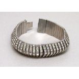 GERMAN ART DECO DRGM CHROME AND PASTE BRACELET WITH SEVEN ROWS OF STONES, STAMPED D.R.G.M.