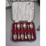 SET OF 6 SILVER OLD ENGLISH COFFEE SPOONS BY CB&S, SHEFFIELD 1940 (56.3g), CASED, SET OF 6