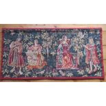 HINES OF OXFORD FRENCH TAPESTRY "CHEVALIERS DE LA TABLE RONDE" (TRANSLATES AS KNIGHTS OF THE ROUND