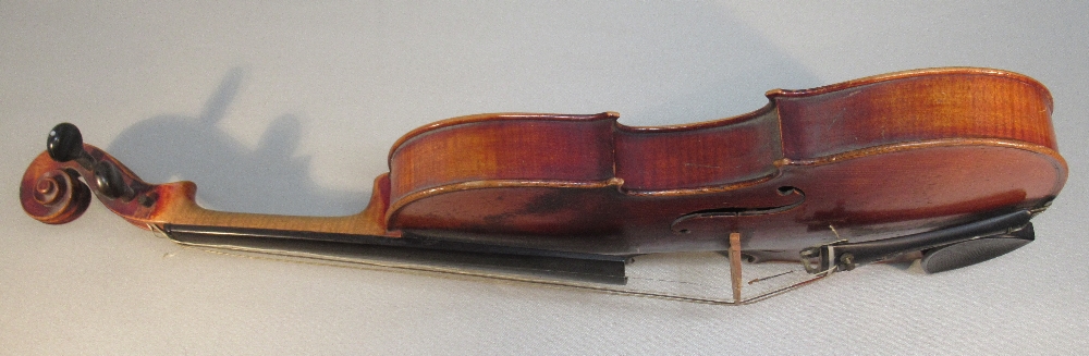 VIOLIN LABELLED NICOLA AMATI, FECIT, CREMONA, SUB TITULO SANTA TERESIA, 1710, LENGTH OF TWO PIECE - Image 7 of 11