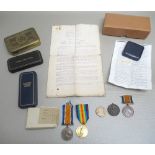 PAIR OF WORLD WAR I MEDALS AWARDED TO 13406 F. SGT. F.E. SHAYLER, RAF, COMPRISING THE WAR MEDAL