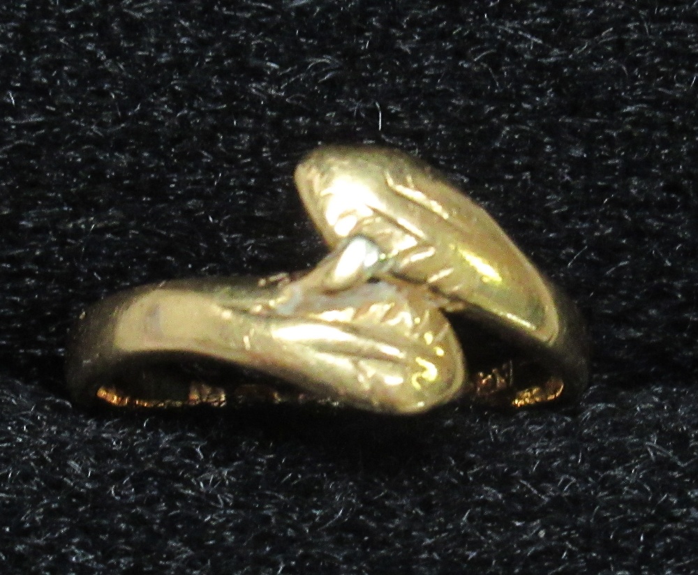 22ct GOLD CHILD'S SERPENT RING BY AC Co., BIRMINGHAM 1925, SIZE C½ (2g) - Image 3 of 4
