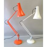 HERBERT TERRY & SONS LTD ORANGE ANGLEPOISE LAMP AND A SIMILAR WHITE LAMP [2]