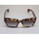 PAIR OF PRADA LADY'S FAUX TORTOISESHELL SUNGLASSES, CASED