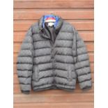 GUCCI GG (GUCCI GHOST RANGE) MAN'S JACQUARD QUILTED PUFFER JACKET WITH DUAL KNITTED COLLAR, ALL-OVER