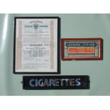 RUSSIAN BOND, 1880 (39cm x 30cm), FRENCH PERFUME SIGN AND A CIGARETTE SIGN [3]