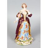 SAMSON, PARIS DERBY FIGURE OF A YOUNG LADY WEARING A FLORAL DRESS (H: 23cm APPROX.)