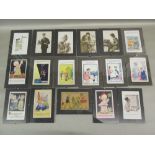 42 CLIP FRAMED COMICAL AND OTHER POSTCARDS, TRIPLE FRAME, LARGE QUANTITY OF OTHER POSTCARDS, MANY