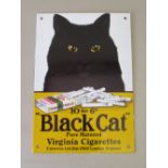 ENAMELLED SIGN "BLACK CAT PURE MATURED VIRGINIA CIGARETTES (31.7cm x 22.2cm)
