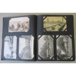 POSTCARD ALBUM CONTAINING EDWARD VII AND LATER CARDS DEPICTING TRAMS (270 APPROX.), AN ALBUM OF