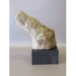 SVEN BERLIN, ST IVES SCHOOL (1911-1999), HORSES'S HEAD, CARVED MARBLE, SIGNED WITH A MONOGRAM (20.