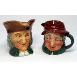 ROYAL DOULTON CHARACTER JUGS VICAR OF BREY Rd No 807475 (H. 17 CM) AND UNCLE TOM COBLEY D.6337 (H.