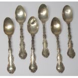 A SET OF SIX GORHAM STERLING SILVER TEASPOONS IN THE 'STRASBOURG' PATTERN GORHAM MANUFACTURING