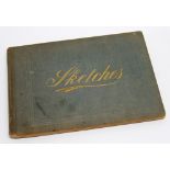 A LATE VICTORIAN, EARLY EDWARDIAN SKETCH BOOK CONTAINING SKETCHES INCLUDING THAT OF H.M.S.