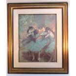 BLUE DANCERS, AFTER DEGAS, PRINT. DANCERS, DAVID HAMILTON FRASER, PRINT.