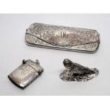 AN EDWARDIAN CAST SILVER MINIATURE FANCY PIGEON ON A NATURALISTIC BASE, BY LAWRENCE EMANUEL,