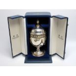 MAPPIN & WEBB SILVER VASE CLOCK MADE TO COMMEMORATE THE WEDDING OF PRINCE CHARLES AND LADY DIANA