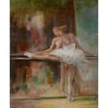 Willem Dooijewaard (1892-1980) 'Ballerina', gesigneerd r.o., doek. Afm. 60,5 x 50,5 cm.