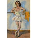 Willem Dooijewaard (1892-1980) 'Ballerina', gesigneerd r.o., paneel. Afm. 40 x 24,5 cm.