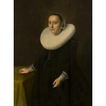 Jan Daemen Cool (1589-1660) Toegeschreven aan, 'Dame met zwart kleed met brede witte