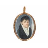 Friedrich Christian Krieger (1774-1832) Portretminiatuur van een heer, gesigneerd en gedateerd á