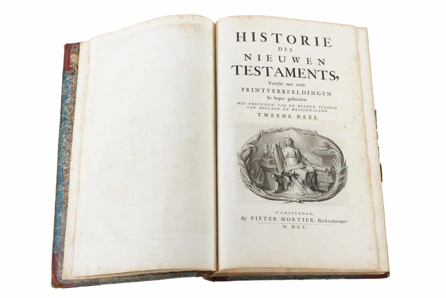 'Historiën des Ouden en Nieuwen Testaments', in twee delen, van Pieter Mortier, 1700. Met gravures - Image 2 of 7