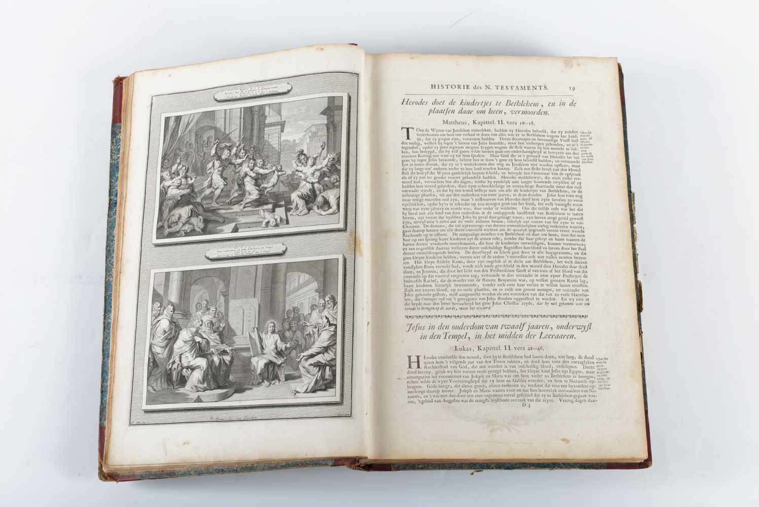 'Historiën des Ouden en Nieuwen Testaments', in twee delen, van Pieter Mortier, 1700. Met gravures - Image 3 of 7